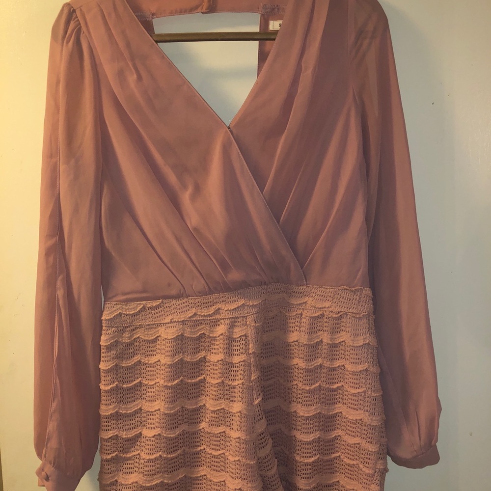 Soieblu Chiffon Romper. Dusty Rose.